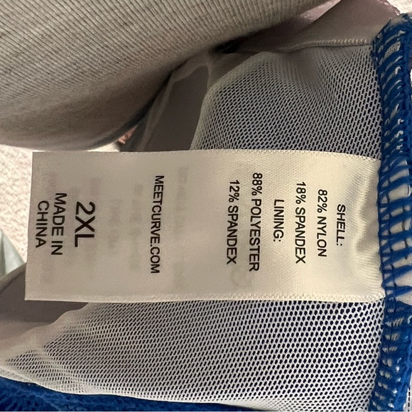 Blue Crochet Side Slit V-Neck Graceful Swimdress Brand New - Picture 3 of 3